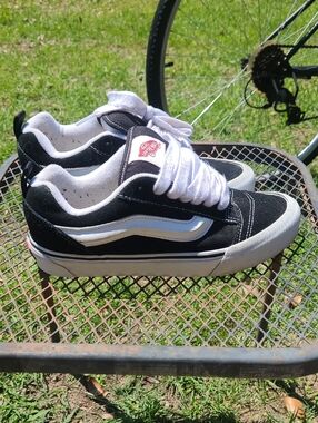 Vans Black and White Low-Top Skate Sneakers